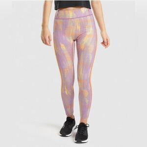 Gymshark leggings purple and yellow leggings